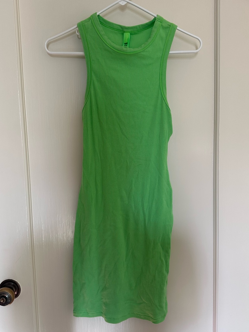 SKIMS Neon Green Ribbed Tank Dress